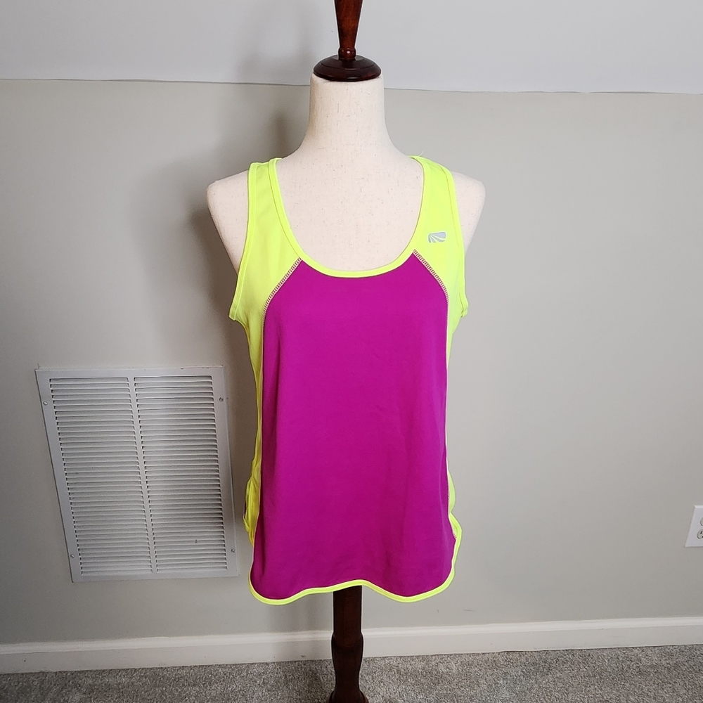 Marika Tek Workout Tank Neon Yellow & Fuscia Size Large